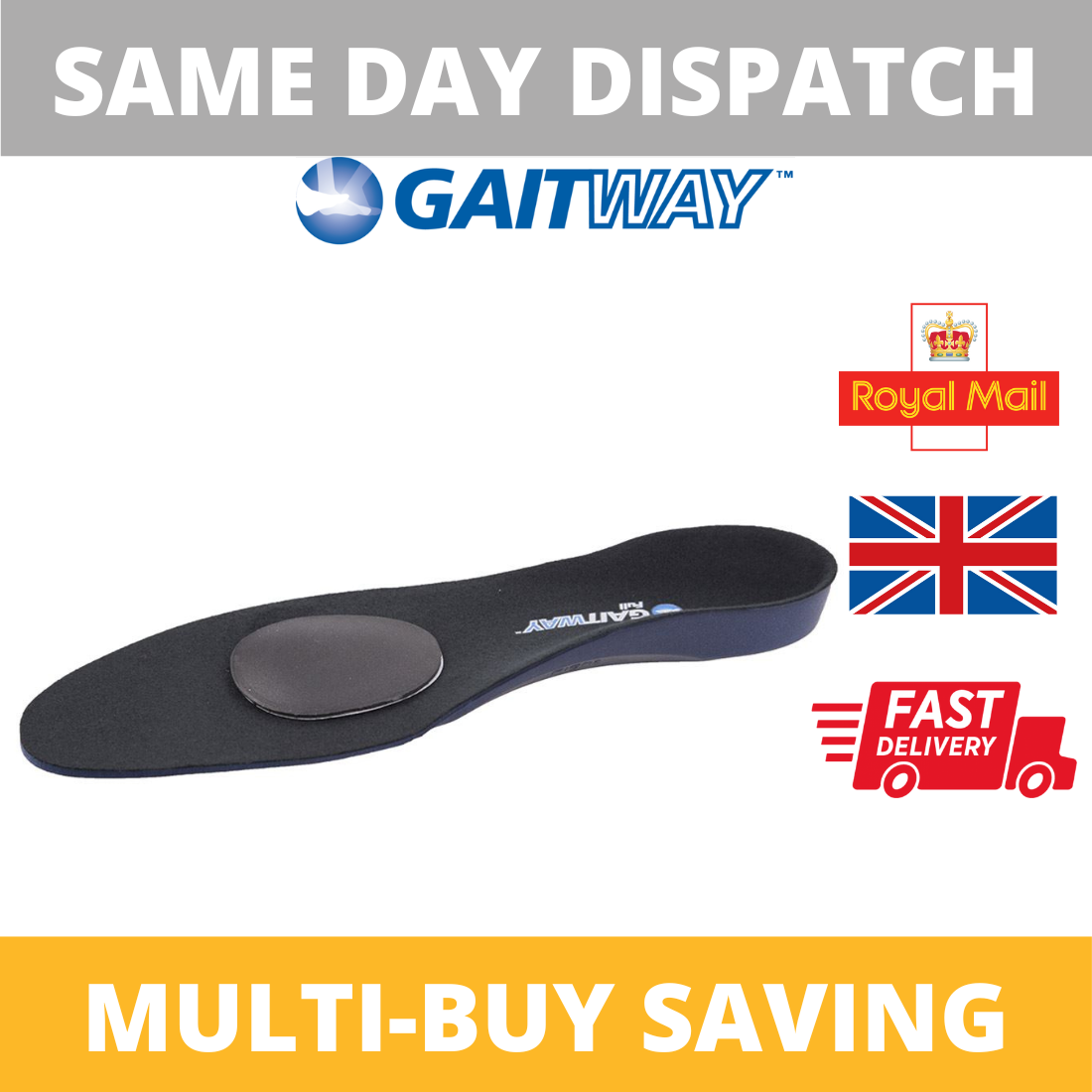 Gaitway Classic Full Length Insoles Levels of Pronation Control - Main Image