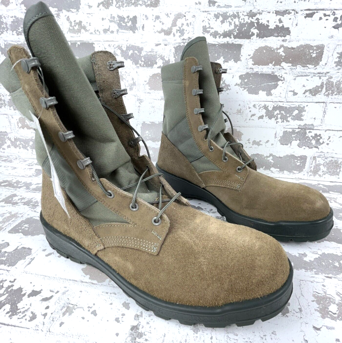 Vintage Army Military Sage Green Combat Boots Mens Size 15.5  display picture 1