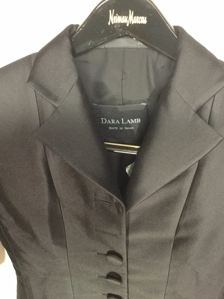 NWT Dara Lamb Haute De Gamme Black Evening Coat Size 2  Original Price $3,150 - Image 4 of 4