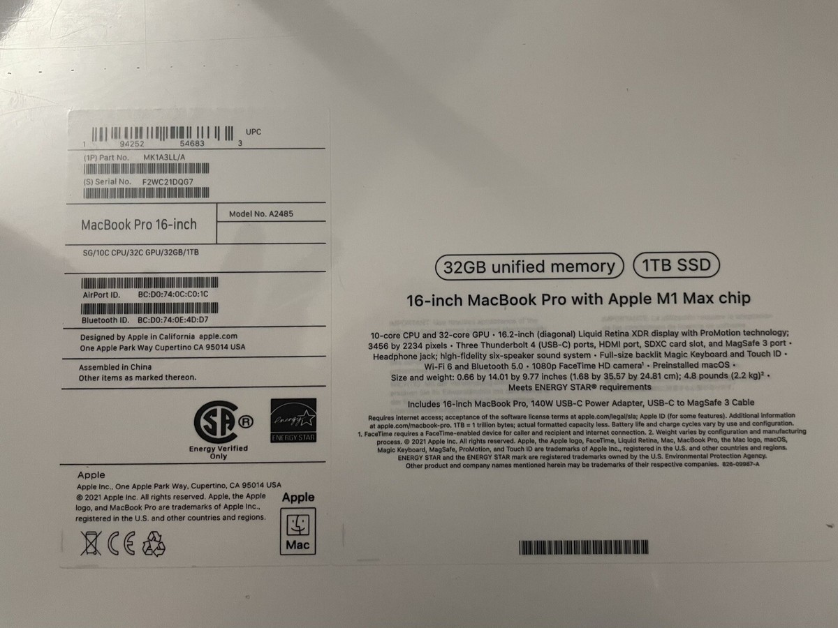 【箱なし】Apple M1 MacBook 16GB /1TB Amazon.com: Apple Late 2021 MacBook Pro with Apple M1 Pro