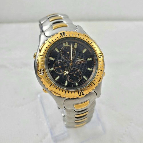 RARE VINTAGE CITIZEN SOLAR-TECH ECO-DRIVE 0850-H07481 CHRONO WATCH FOR PARTS