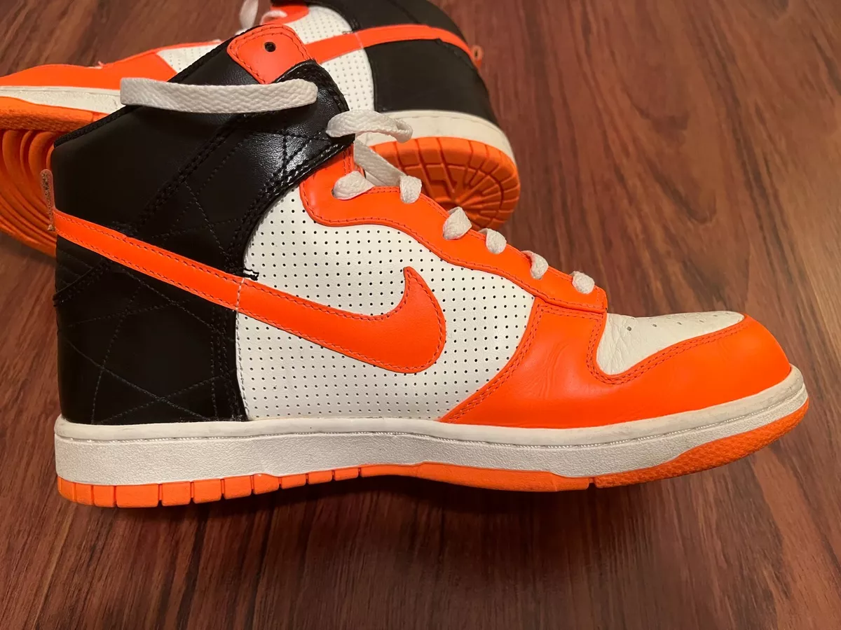 Nike high tops clearance orange and black