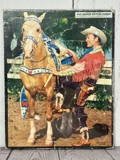 1950s Roy Rogers & Trigger Whitman Frame Tray Picture Puzzle 15” X 11.5”
