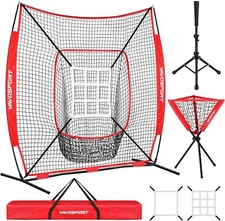 7x7' Baseball Net Set - Portable Softball & Baseball Net for Adult Youth