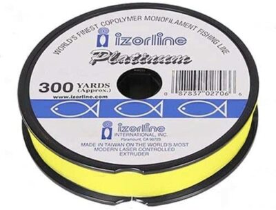 Izorline Platinum Monofilament Fishing line Hi-Vis Yellow Nylon Line 300 Yards