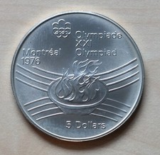 5 Dollar Kanada 1976 Olympische Spiele Montreal 1976, Olympisches Feuer, Silber