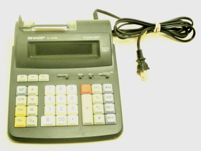 Sharp EL-1192BL 2 Color Desktop Calculator Adding Machine 12 Digit LCD Display