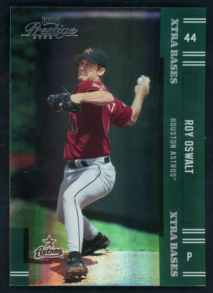 2005 Playoff Prestige Xtra Bases Green Parallel /50 Roy Oswalt #144 - Image 2 of 3