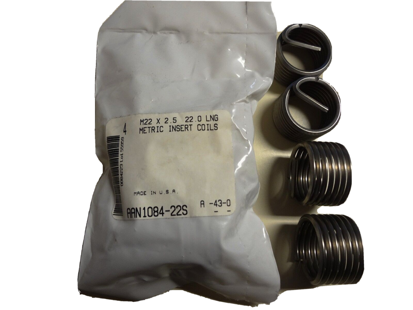 New Original Helicoil M22-2.5 x 22mm Locking Threaded Inserts Pack of 4 ...