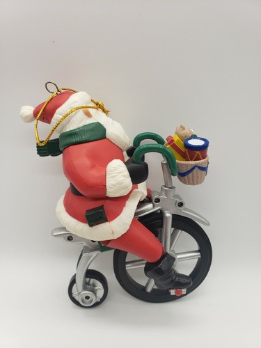 BICYCLE SANTA - 6" TALL ORNAMENT- NWT - Picture 2 of 5