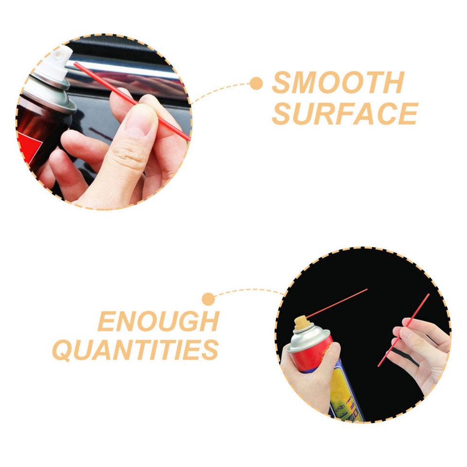 100 Pcs Red Plastic Rust Remover Nozzle Cleaner Straw Can Spray Straws