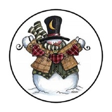 48 Snowman 5 ENVELOPE SEALS LABELS STICKERS 1.2" ROUND