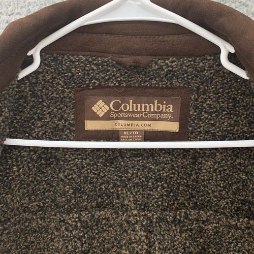 Columbia Suede Jacket Mens Extra Large Brown Zipper Sportswear Faux Leather - Picture 9 of 20