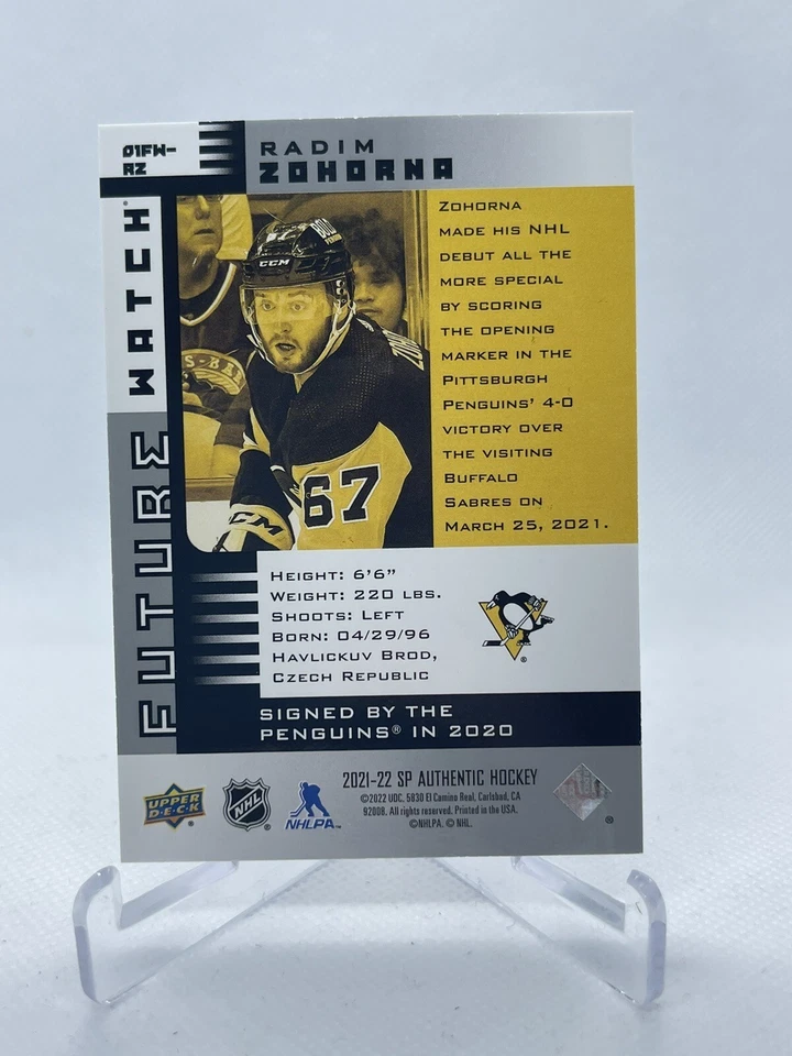 2021-22 SP Authentic 2001-02 Retro Future Watch #01FW-RZ Radim Zohorna /900 - Image 2 of 2
