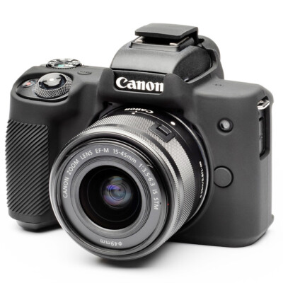 Camera silicone cover for Canon  EOS EOS M50 Mark II  Black+ Screen protector