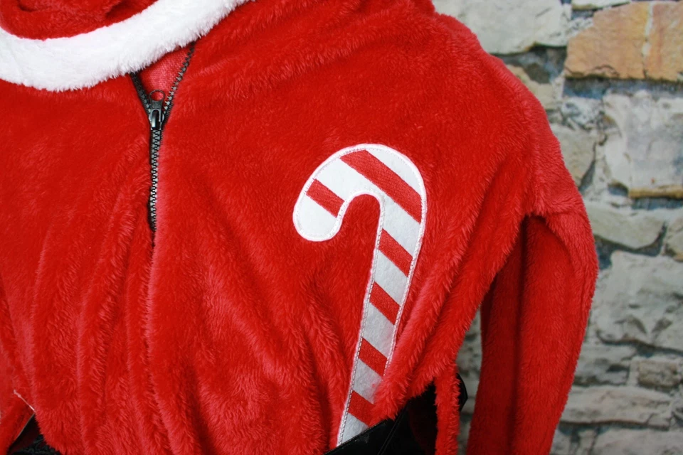 Disfraz de SANTA CLAUS Rojo Largo Completo con Boxers Cinturón Bastón de Caramelo Emblema Foto 2 de 4