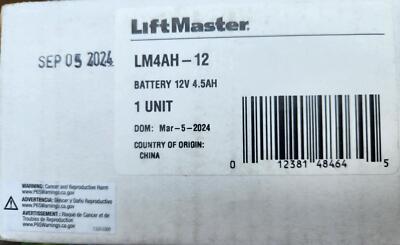 Liftmaster LM4AH-12 Battery 12V 4.5AH