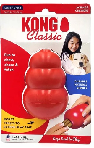 Kong Classic GROß Langlebig Apportieren & Kauen Hundespielzeug Leckerli Stofftier 4 x 2,75