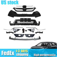 For 2017-2019 Honda Crv Front Complete Bumper Grille Fog Light W/bumper Molding