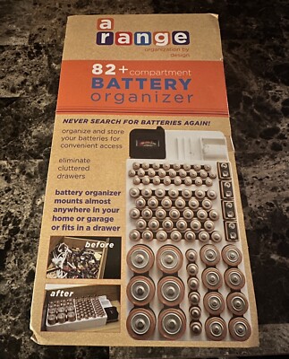 Flashlight Battery Organizer 82+ Compartments With Voltage Tester Range New