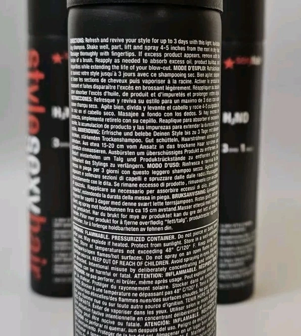 Style Sexy Hair H2NO Dry Shampoo 3 Day Style Saver 3 Shine 1 Hold LOT OF 4  - Image 4 of 4