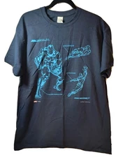 MARVEL Nerd Block Iron Man Stark Industries Navy T- Shirt, Size Lg, New