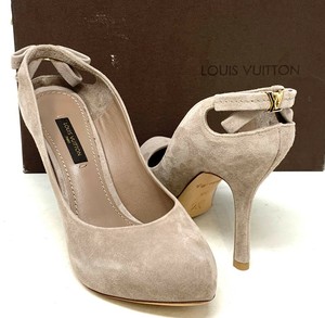 Authentique Louis Vuitton LV Ruban Chaussures Talons Daim Beige Size 35 US  4.5-5 | eBay