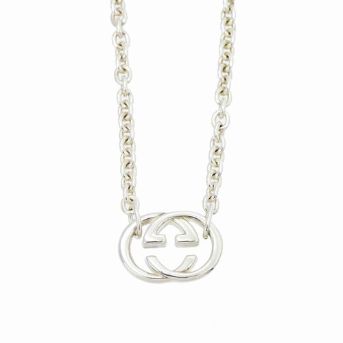 GUCCI Interlocking G Necklace SV Silver 