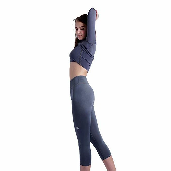 Pantalones capri de yoga ARMEDES cintura control abdomen compresión capa base AR 272 Foto 3 de 4