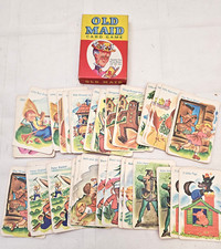 Vintage Old Maid Card Game in Original Box Nursery rhymes 1950 Complete w/o Inst