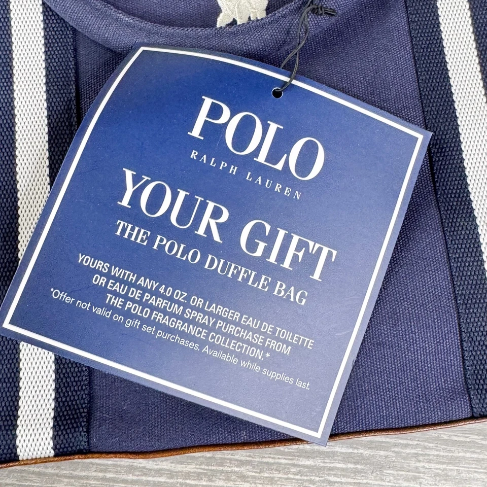 Bolso de Lona Polo Ralph Lauren Lona Perfumes Regalo Viaje Grande Azul Blanco Foto 4 de 4