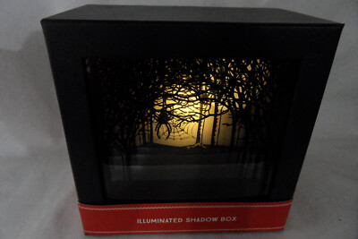 PAPYRUS spider in forest Halloween illuminated shadow box (SLIGHT FLAW)