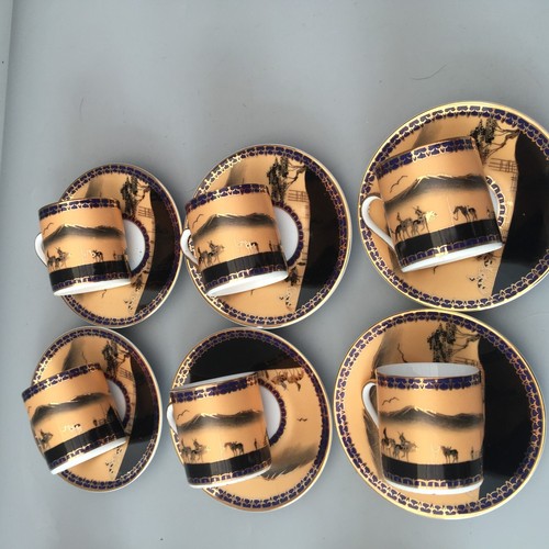 MTK TOHKI JAPAN GILDED ESPRESSO COFFEE CUPS & SAUCERS - Picture 3 of 12