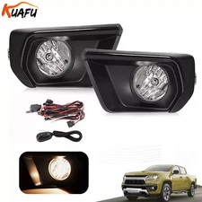 Clear Fog Light Lamp Black Bezel w/Relay Bulbs Pair For Chevy Colorado 2021 2022