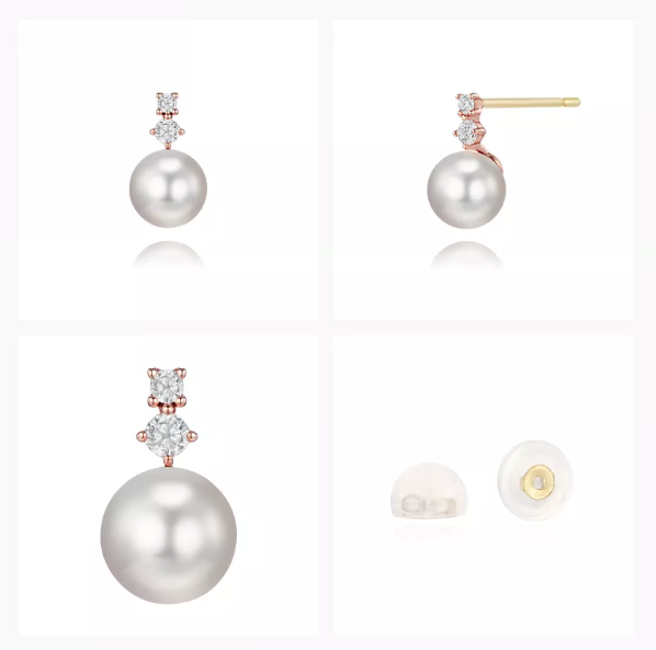 ◆STONEHENgE◆ 14K Pearl Earrings SO0313 StoneHenge 14K Earrings B0009 14K Rose Gold Crystal Pearl