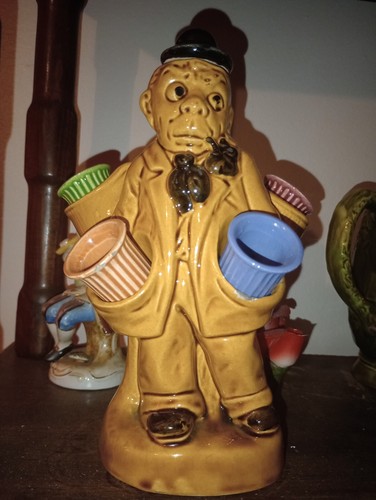 Hobo Man Decanter Vagabond Carrying Shot Glasses Barware Vintage