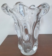 Grand vase cristal Art Vannes France - "Tête de Girafe" - Haut 28 cm -année 1950