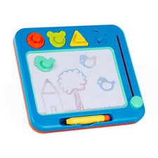 Magnetic drawing plastic sheet with color display for toddlers and preschoolers