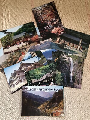 Seltene 10 Postkarten Nordkorea, Taschenhülle, Myohy Ang-San Mountains