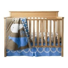 Room 365 Whales Baby 3 Piece Quilt, Fitted Sheet, Dust Ruffle Crib Bedding Set