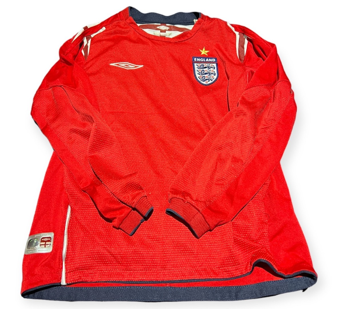 UMBRO ENGLAND サッカーシャツ 長袖 2XL England 2004-2006 Away Long Sleeve Football Soccer Jersey - Umbro