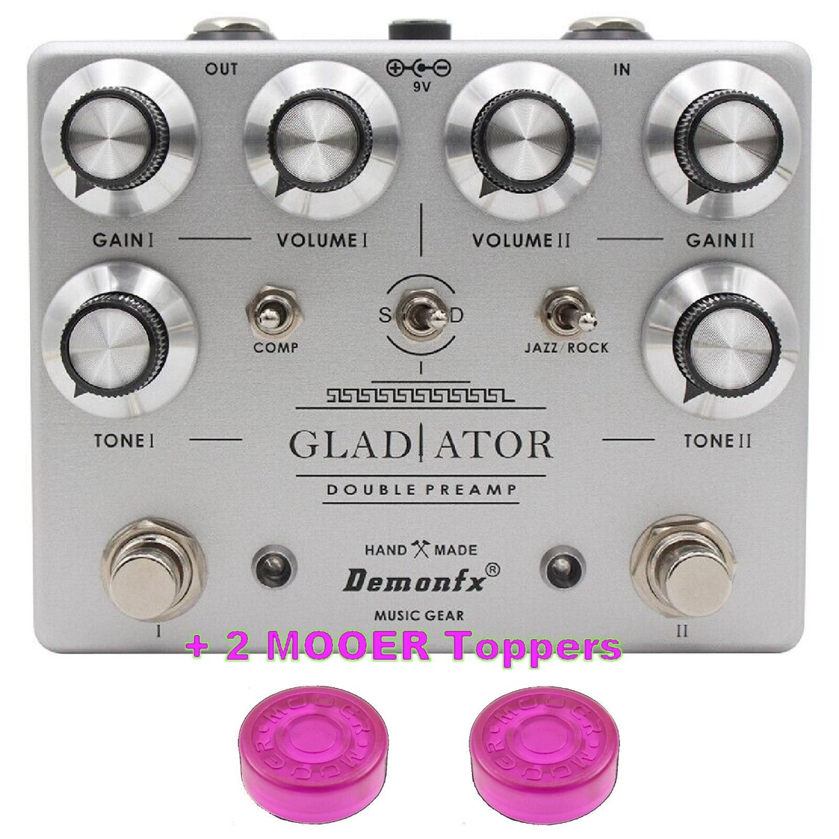 DemonFx GLADIATOR DOUBLE PREAMP + 2 Mooer Toppers Guitar Pedal