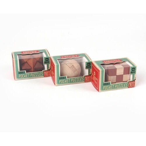 Set 3x 3D wooden New in box interlocking brain teaser puzzle gift for smart kids - Picture 1 of 5