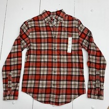 Goodfellow Mens Red Plaid Long Sleeve Button Up Size Small