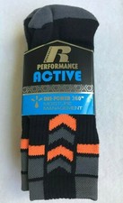 Russell Kids Boys Multi Performance Active CrewSocks 3 Pairs Shoe Size 9-2.5 NEW