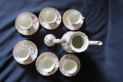 Juego de tetera Betsons Demitasse tazas rosas pintadas a mano - Imagen 9 de 12