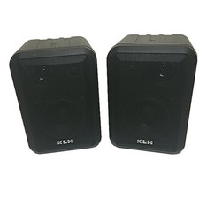 2 KLH Audio System Model 45 Indoor/Outdoor Stereo Speakers Pair Black