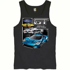 Ford GT American Horse Power Tank Top Sports Race Car Licensed Men's Top