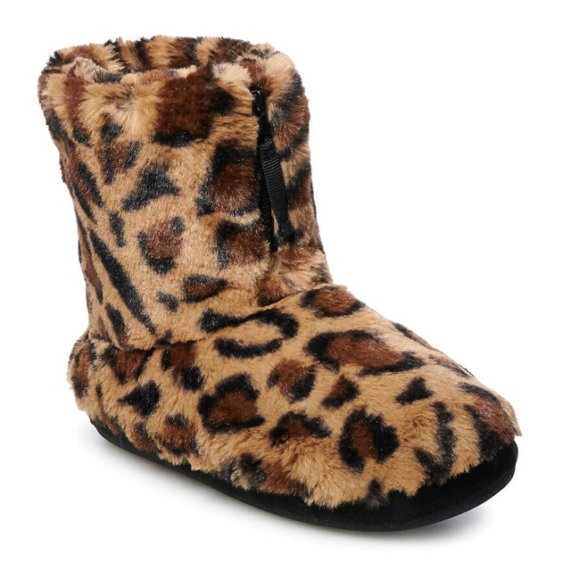 leopard bootie slippers