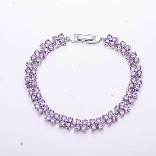 Pulsera Tenis Amatista Púrpura Plata de Ley 925 6.99" B29, Regalo para ella - Imagen 2 de 4
